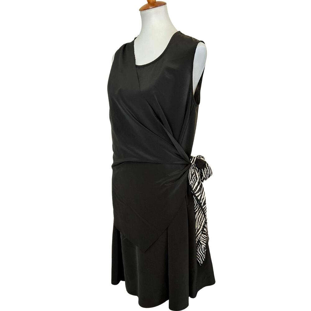 OAK NYC Black Avant Garde Raw Edge Dress – Asymmetrical Layered Sleeveless